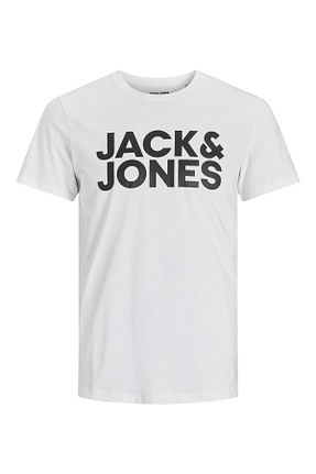 تیشرت سفید مردانه رگولار Jack & Jones - کد 129437611