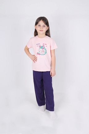 ست لباس راحتی صورتی بچه گانه چاپی koza iç giyim - کد 900100224