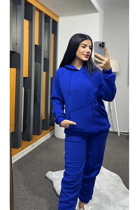 ست بالاتنه و پائین تنه آبی زنانه پنبه ای SKYE BUTİK - کد 899270396