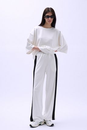شلوار کرمگن سفید زنانه پاچه گشاد Black Fashion - کد 900114335