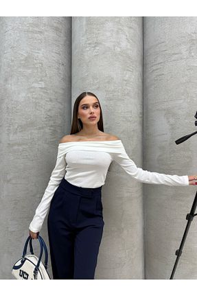 بلوز سفید زنانه ساده RESSHO - کد 899273324