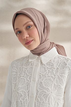 روسری قهوه ای کرپ ARMANDA - کد 899278423