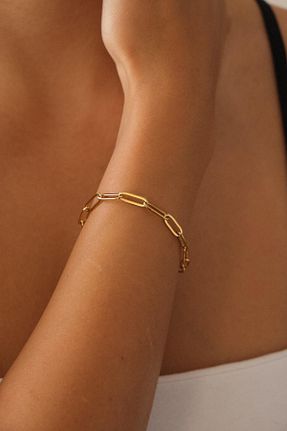 دستبند استیل (فولاد) طلائی زنانه استیل ضد زنگ ByFlorya Jewelry - کد 836340652