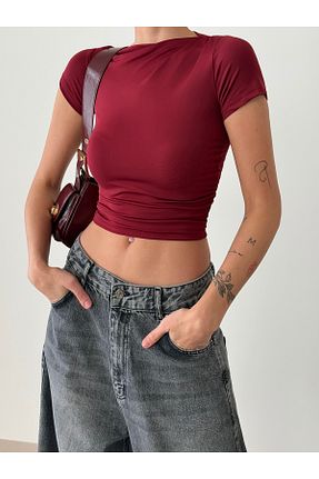 بلوز زرشکی زنانه ساده Friday Mood - کد 899298839