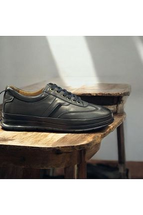 کفش اسنیکر مشکی مردانه چرم اصل Greyybull Shoes - کد 899299154