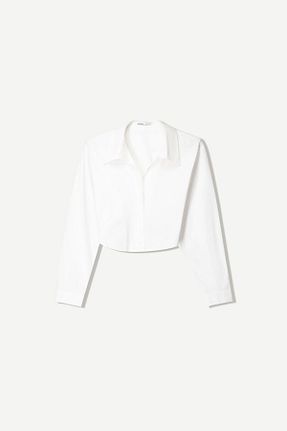 پیراهن سفید زنانه کراپ Bershka - کد 899328477