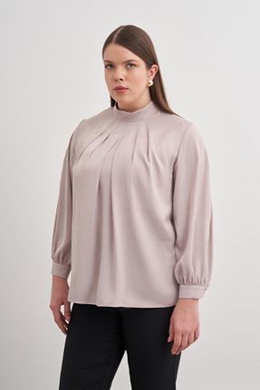 بلوز طوسی زنانه ساده Aker - کد 899342361
