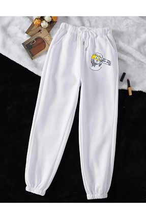 شلوار کرمگن سفید زنانه پاچه کش دار RPT MODA - کد 899327900