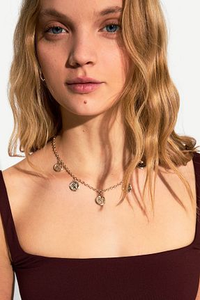 گردنبند جواهر طلائی زنانه آهن Bershka - کد 899329248