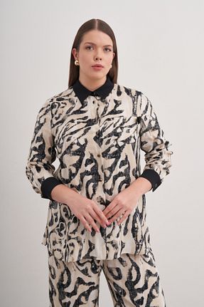 تونیک حجاب طوسی ویسکون Aker - کد 899342367