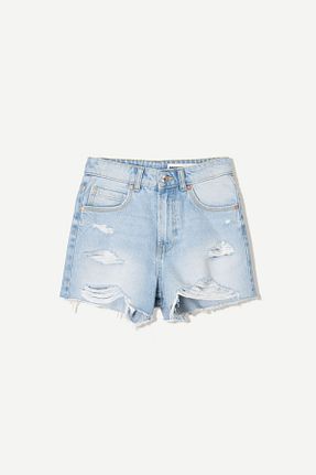شلوارک و برمودا آبی زنانه اسلیم Bershka - کد 899329449