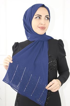 روسری سرمه ای شیفون Modabanuda - کد 899341831