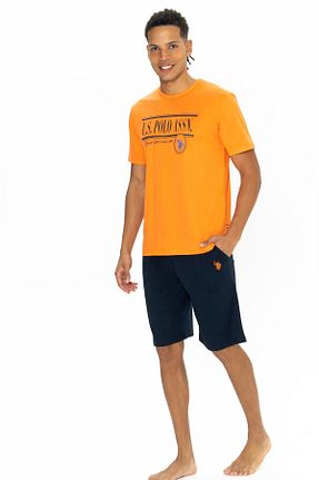 ست لباس راحتی نارنجی مردانه چاپی U.S. Polo Assn. - کد 899342706