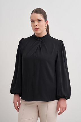 بلوز مشکی زنانه ساده Aker - کد 899343421