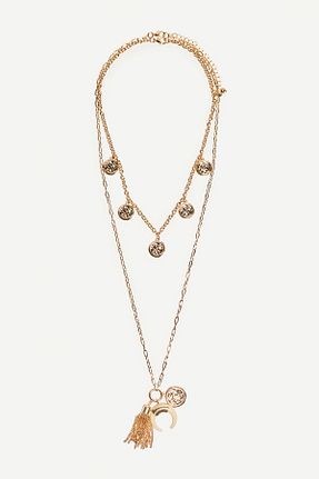 گردنبند جواهر طلائی زنانه آهن Bershka - کد 899329248