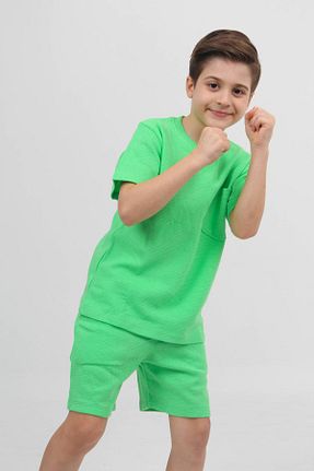 ست بالاتنه و پائین تنه سبز بچه گانه بافتنی Perendi - کد 900177114