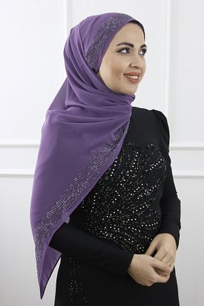 روسری بنفش شیفون Modabanuda - کد 899377933