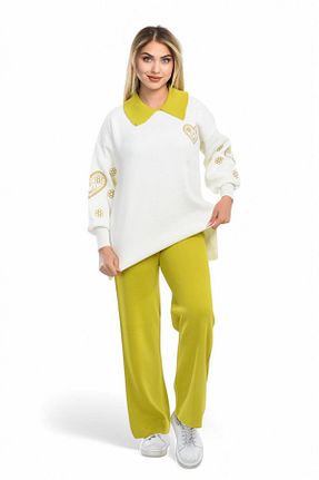 ست بالاتنه و پائین تنه زرد زنانه تریکو NEWCO - کد 899384492