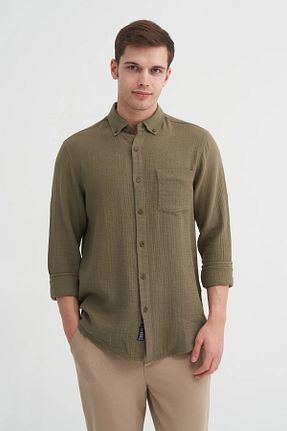 پیراهن خاکی مردانه رگولار Cazador - کد 899387450