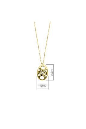 گردنبند نقره زرد زنانه 925 عیار Shiny Spectra - کد 899389018