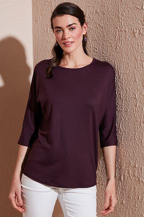 بلوز زرشکی زنانه ساده Lela - کد 897305661