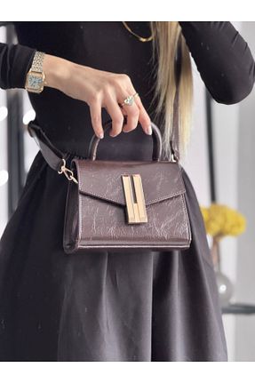 کیف دوشی قهوه ای زنانه چرم مصنوعی mèche atelier since 2024 - کد 899394157
