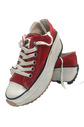 کفش اسنیکر قرمز زنانه بند دار NETSHOES - کد 899417357