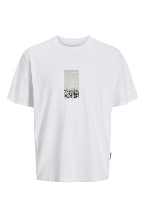 تیشرت سایز بزرگ سفید مردانه رگولار Jack & Jones - کد 900281235