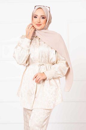 ست بالاتنه و پائین تنه حجاب طلائی زنانه رگولار EBRUTESETTÜR - کد 899430517