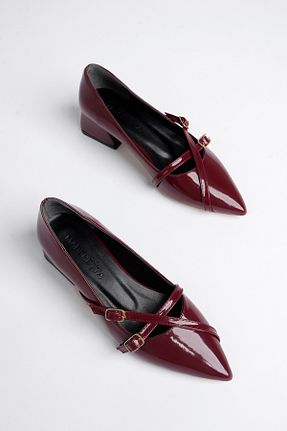 بابت زرشکی زنانه چرم لاکی Marshetta Shoes - کد 873924682