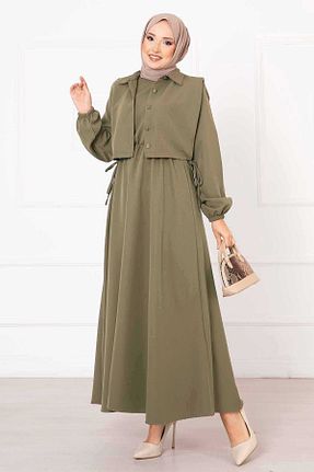 لباس حجاب خاکی زنانه رگولار EBRUTESETTÜR - کد 900282421