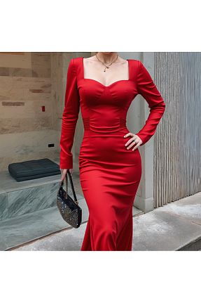 لباس قرمز زنانه بافتنی Trendusfashion - کد 900284066