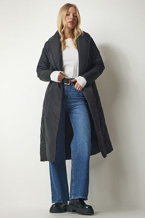 پالتو پشمی مشکی زنانه رگولار Lovelyİstanbul - کد 852306290