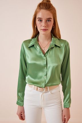 پیراهن سبز زنانه رگولار Lovelyİstanbul - کد 840701868