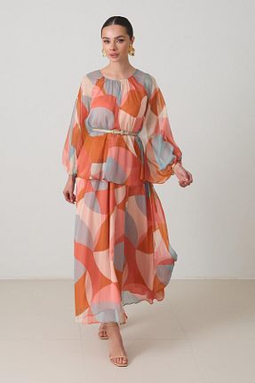 لباس نارنجی زنانه بافتنی Setre - کد 899484785
