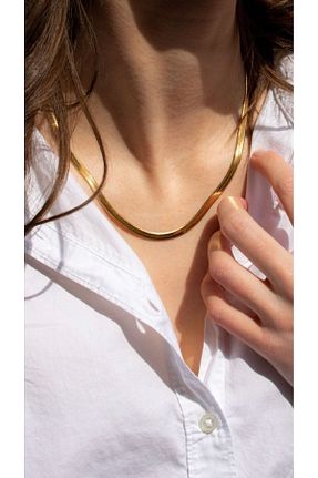گردنبند استیل ( فولاد ) طلائی زنانه استیل (فولاد) Diklipsaksesuar - کد 899499477