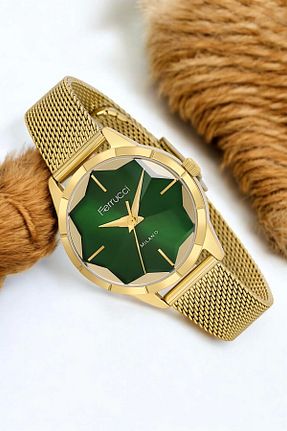 ساعت مچی زرد زنانه 36-40 میلی متر Ferrucci - کد 881670689