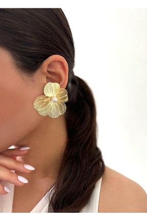 گوشواره استیل (فولاد) طلائی زنانه استیل (فولاد) AychaAksesuar - کد 899504145