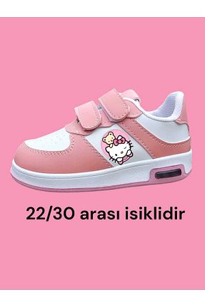 کفش اسنیکر صورتی بچه گانه چسبی LİASSHOES - کد 899504541