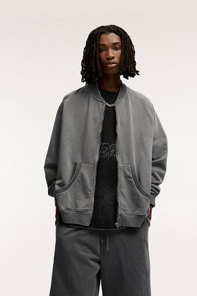 سوئیشرت طوسی مردانه ساده Pull & Bear - کد 899518496
