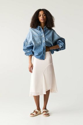 دامن نباتی زنانه پلی استر Pull & Bear - کد 899518275