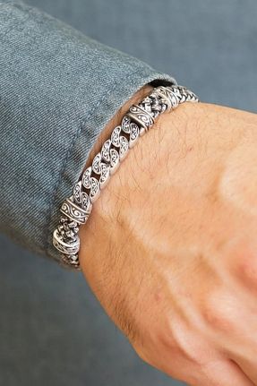 دستبند جواهر رنگی مردانه برنجی TANSESUAR - کد 900371457