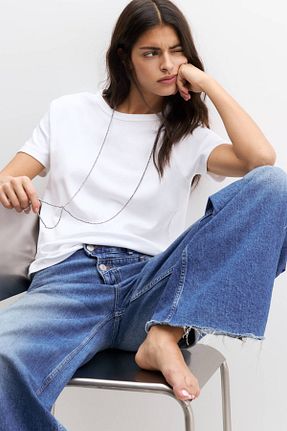 تیشرت سفید زنانه رگولار Pull & Bear - کد 899305612