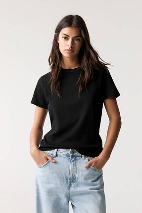 تیشرت مشکی زنانه رگولار Pull & Bear - کد 899324104