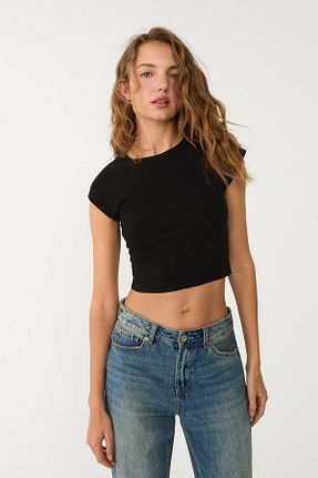 تیشرت مشکی زنانه Fitted Stradivarius - کد 723159036