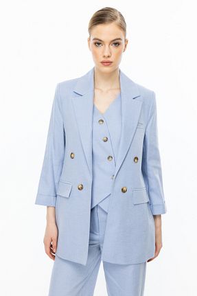 کت آبی زنانه Straight Ekol - کد 899550298