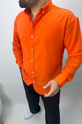 پیراهن نارنجی مردانه اورسایز bafatex - کد 899568957