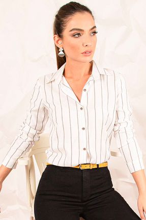 پیراهن سفید زنانه رگولار armonika - کد 31650200