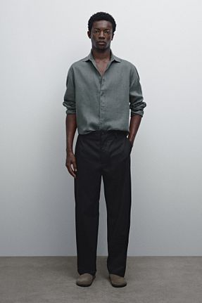 پیراهن فیروزه ای مردانه یقه پیراهنی Massimo Dutti - کد 896547232