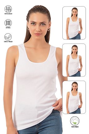 رکابی سفید زنانه پنبه ای ÖZKAN underwear - کد 985359